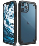 Ringke Fusion-X Compatible with iPhone 12 Pro, iPhone 12 Case Cover, Shockproof Heavy Duty TPU Bumper with Hard Back Phone Case - Black