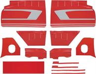 Classic Industries E59089 sats med sidopaneler (impala stil), röd/silver