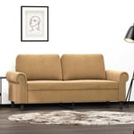 2-personers sofa 140 cm fløjl brun