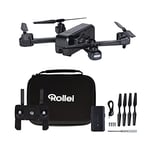 Rollei Fly 100 Combo Drone WiFi Live Image Transmission, Gyroscope 6 Axes, Caméra Full HD, Longue Durée de Vol, Contrôle de l'Application et Télécommande Inclus