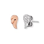Engelsrufer Boucles d'oreilles pour femme en argent sterling bicolore serties de 10 pierres de zircone - Fermoir à clip - Sans nickel - 4,7 mm, 4,5 mm, Argent sterling, Pas de gemme