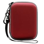 Lacdo Portable External Hard Drive Carrying Case for Western Digital WD Elements, WD My Passport for Mac, WD BLACK P10, Seagate Game Drive 2.5 inch HDD 1TB 2TB 3TB 4TB 5TB Shockproof Travel Bag, Red