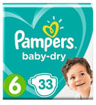 Pampers Baby-Dry Size 6, 33 Nappies, 13kg-18kg, Essential Pack