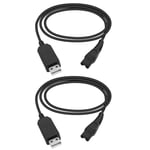 2x USB Shaver Charger Cable for Philip Norelco RQ10 RQ11 RQ12 HS8 S500 Series