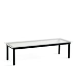 HAY - Kofi Black Water-Based Lacquered Oak Frame W. Clear Reeded Glass Tabletop 140X50 - Soffbord - Martin Solem - Svart - Glas/Trä