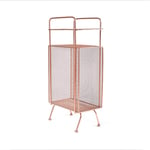 YYHSND Wrought Iron Magazine Rack Floor Simple Book Shelf Rack Soft Decoration Album Display Stand 34 X 22 X 73cm Book stand (Color : Rose gold)