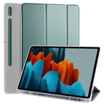 Samsung Galaxy Tab S7 Plus etc. etui med pennespor - Grønn