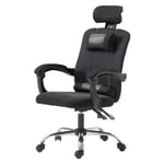 FTFTO Home Accessories Office Chair High Curved Back Mesh Home Office Chair Computer Height Adjustable Swivel Chair Easy To Assemble Maximum Load 150Kg (Black)
