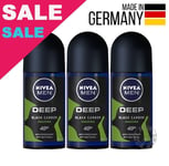 Nivea Men Deep Amazonia Roll-On Deodorant Antibacterial 3 x 50ml 1.69 oz