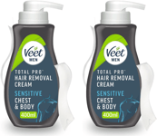 Veet Chest And Body Men Hair Removal Cream For Sensitive Skin 400ml x 2