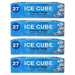 TidyZ 27 Disposable Ice Cube Bags Clear Fridge Freezer Plastic Bags BBQ Party (108 Bags)
