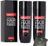 Hair Fibres x2 VOLUMON Keratin Hair Building Fibres for Thinning Hair - Instant
