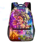 Barn Super Mario Bros Ryggsäck 3D Tryck Dagryggsäck För Pojkar Flickor Grundskoleförskoleelever Skolväska Gåvor [L] B