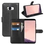 Samsung Galaxy S8 - läderfodral / plånbok Svart
