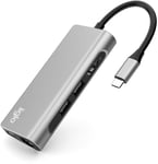 Slim USB-C Multiport 7 i 1 Docka - 87W PD - HDMI - Ethernet - USB A