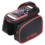 B-SOUL waterproof bicycle bag with touch screen window - Red