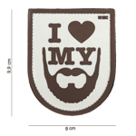 101 INC PVC Patch - I Love My Beard (Färg: Brun)