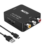 Amtake Convertisseur RCA vers HDMI 1080P RCA Composite CVBS AV vers HDMI Video Audio Converter Adaptateur pour PS2 Wii Xbox Snes VHS VCR Camera DVD, Compatible PAL/NTSC avec câble d'alimentation USB