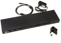 Convertisseur USB vers 8 PORTS RS232 - BOITIER METAL RACKABLE - Interface RS-232 par fiche DB9 - GAMME INDUSTRIELLE