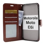 Crazy Horse Wallet Motorola Moto E6i (Brun)