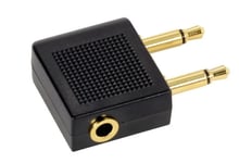 Gold Plated Aeroplane Headphone Earphone Adaptor 2 PIN Stereo Adaptor Coverter