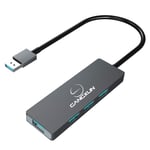 GANGXUN 4-Port USB 3.0 Hub Adapter, Ultra-Slim USB 3.0 Hub Compatible for MacBook, Mac Pro, Mac mini, iMac, Surface Pro, XPS, desktop PC, Flash Drive, Mobile HDD