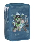 Beckmann Norway Three Section Pencil Case W/Content, Jungle Game Blå