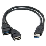 CCYKXA Adaptateur USB 3.0 vers 2USB Femelle, USB Mâle vers USB 3.0 Femelle et USB 2.0 Femelle, Double Port de Charge/Port Unique de Transfert de