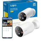 Tapo Outdoor Camera Security Wireless, Rechargeable Battery Camera System for Home Security, 2K 4MP QHD Color Night Vision, WiFi CCTV, IP66 Weatherproof, Work with Alexa & Google Home (Tapo C425)