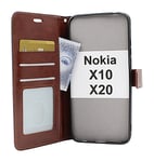 Crazy Horse Wallet Nokia X10 / Nokia X20 (Brun)