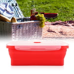 1200ml Rectangle Silicone Bento Box Collapsible Lunch Box Microwave Food UK REL