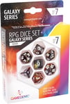 Gamegenic - Galaxy Series -Mars- Ensemble de dés RPG - Set de 7 Dés Jeux de rôle (JDR) - Jeux de société - Jeux de Plateau - Jeux de Cartes - Jeux de dés - Accessoires pour Jeux de société
