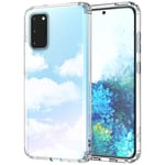 MOSNOVO Galaxy S20 Case, Cloud Pattern Clear Design Transparent Plastic Hard Back Case with TPU Bumper Protective Case Cover for Samsung Galaxy S20
