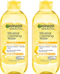 Garnier SkinActive Micellar Cleansing Water with Vitamin C, to Cleanse Skin, Re