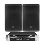 Pair of PD412P 12" DJ Speakers with Bluetooth PA Amplifier 1500W Powered System