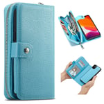 Apple iPhone 12 Mini Zipper Wallet Case Light Blue