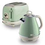 Jug Kettle & Toaster Set, Green Vintage Style, Ariete