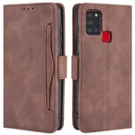 HualuBro Samsung Galaxy A21S Case, Magnetic Full Body Protection Shockproof Flip Leather Wallet Case Cover with Card Slot Holder for Samsung Galaxy A21S Phone Case (Brown)
