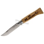 Kääntöveitsi Opinel No8 Animalia tammikahva – koira 002335 8.5cm