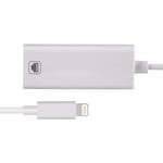 iPhone / iPad - Lightning till nätverk Kabel (RJ45) adapter Vit
