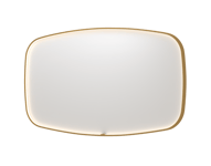 Sanibell Ink SP31 spejl med lys, dæmpbar, dugfri, børstet mat guld, 140x80 cm