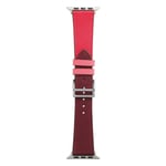 Armband i PU-läder till Apple Watch 38/40mm, Röd/Brun