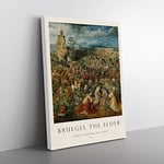 Christ Carrying The Cross By Pieter Bruegel The Elder Exhibition Museum Painting Canvas Wall Art Print Ready to Hang, Framed Picture for Living Room Bedroom Home Office Décor, 50x35 cm (20x14 Inch)