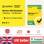 Norton 360 Standard Antivirus 2024 1 Device 1 Year  5 Minute EMAIL Delivery