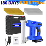 Nail Gun & Staple Gun Cordless Electric Heavy Duty Stapler Nailer 21V Battery