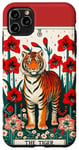 Coque pour iPhone 11 Pro Max Illustration de carte de tarot rouge du tigre
