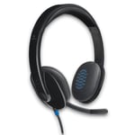 Logitech H540 USB Headset Noise Cancelling Mic - On Ear Controls Padded
