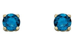 Elements Gold GE2337 9ct Yellow Gold London Blue Topaz Cz Jewellery