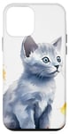 iPhone 12 mini Small Cat Cartoon Style Profile Between Leaves Case
