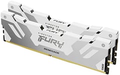 Kingston FURY Renegade DDR5 Argent/Blanc XMP 32Go 6000MT/s CL32 DIMM Mémoire pour PC de Gamer (Kit de 2 ) - KF560C32RWK2-32